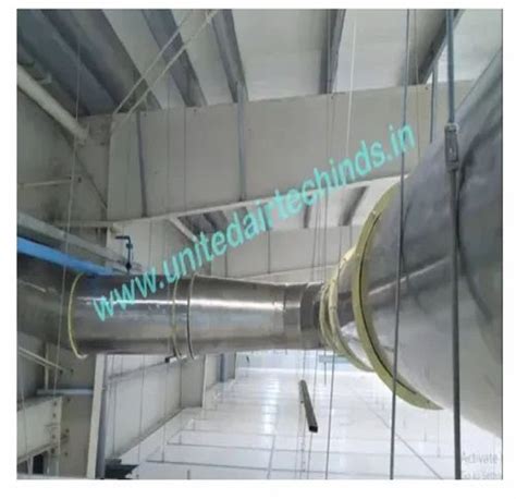 United Airtech Stainless Steel Round Ducting For Ozone Fume Exhaust Application For Industrial