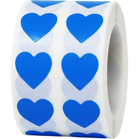 Small Blue Heart 1/2" Round Sticker 1,000 Count - InStock Labels