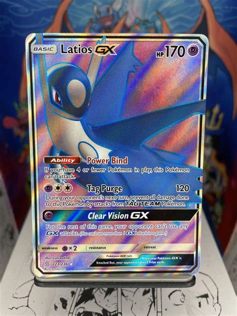 Pokemon Latios Gx Sun Moon Unified Minds Ultra Rare Full Art