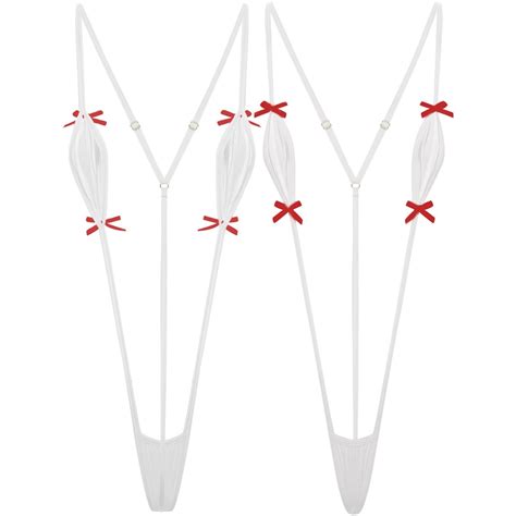 Women Micro Bikini Set Mini Bra G String BathingSuit Sheer Mesh Extreme Swimwear EBay