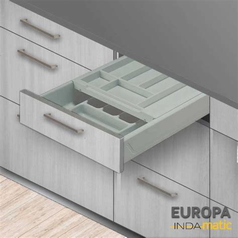 Caj N De Cocina Doble Cubertero Europa Pvc Gris