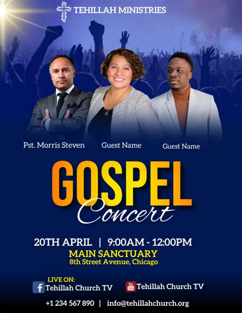 Gospel Concert Flyer Template Postermywall