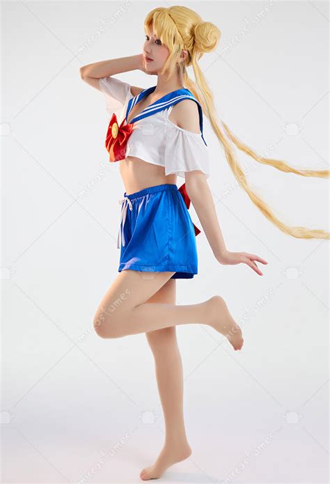 Sexy Lingerie Two Pieces Sleepwear Loungewear Set Sailor Style Ruffle Crop Top And Shorts Set