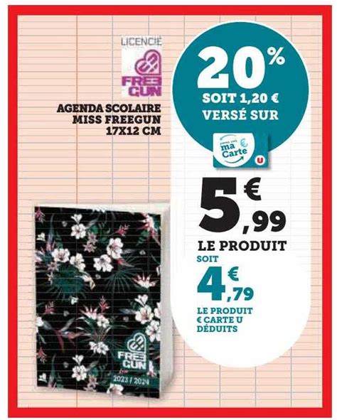 Promo Agenda Scolaire Miss Freegun 17 X 12 Cm Chez Hyper U ICatalogue Fr