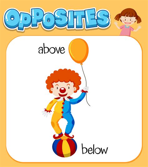 Opposite words for above and below 6436344 Vector Art at Vecteezy