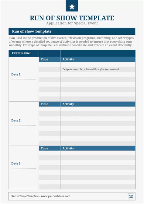 Create A Run Of Show Template For Events