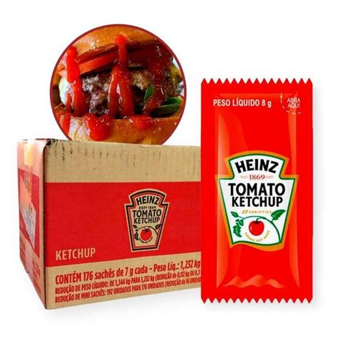 Ketchup Catchup Tradicional Em Sachê Heinz 7g Cx 176 Sachês Ketchup Magazine Luiza