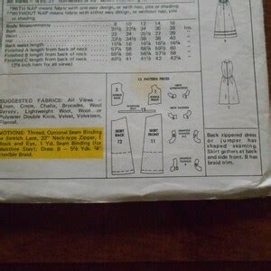 Vintage 1971 Mccall S Sewing Pattern 3023 Misses Dress Or Jumper Back