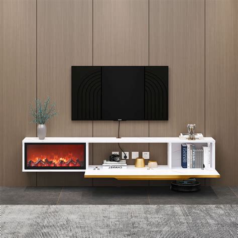 floating tv stand with fireplace 2