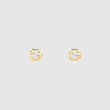 Gucci Interlocking G Stud Earrings Yellow - Gold | Editorialist