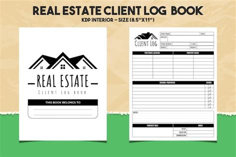 Premium Vector Real Estate Client Log Book Kdp Interior