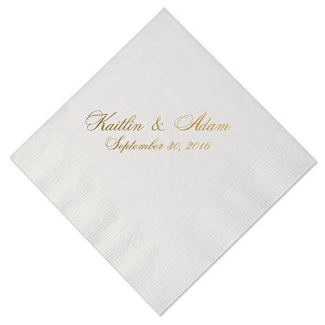 Personalized Elegant Shiny Gold Foil Wedding Cocktail Napkins Wedding