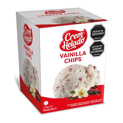 5 Litros Vainilla Chips Crem Helado la vida sabe más rico