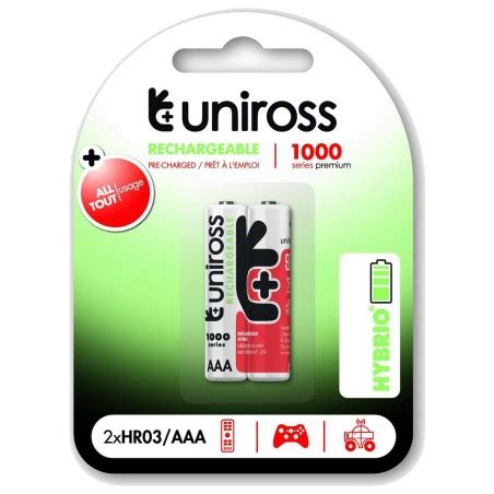 Stock Bureau Uniross Pack De Piles Rechargeable Aaa Hr Nimh