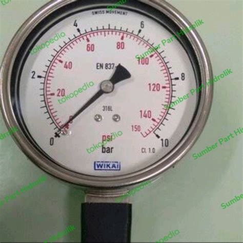 Jual PRESSURE GAUGE WIKA 10 KG BAR MODEL RAKET FULL SS SIZE 4 INCH