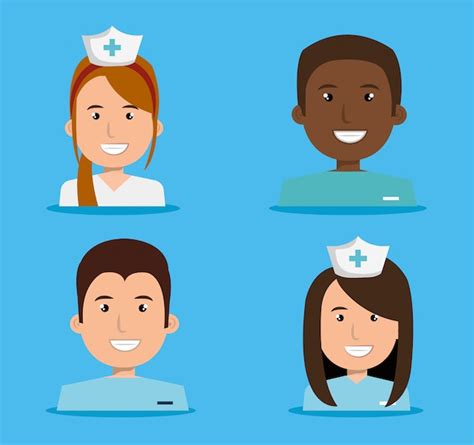 Premium Vector Group Paramedics And Nurse Avatar Characters Illustration