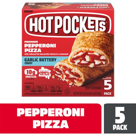 Hot Pockets Pepperoni Pizza Garlic Buttery Crust Frozen Snacks Pizza Snacks Made With
