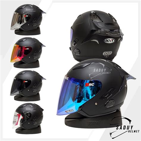 Jual HELM KYT GALAXY FLAT R HITAM DOF BLACK DOP PAKET GANTENG FLAT