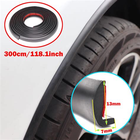 M Universal Car Wheel Fender Extension Rubber Moulding Flare Trim