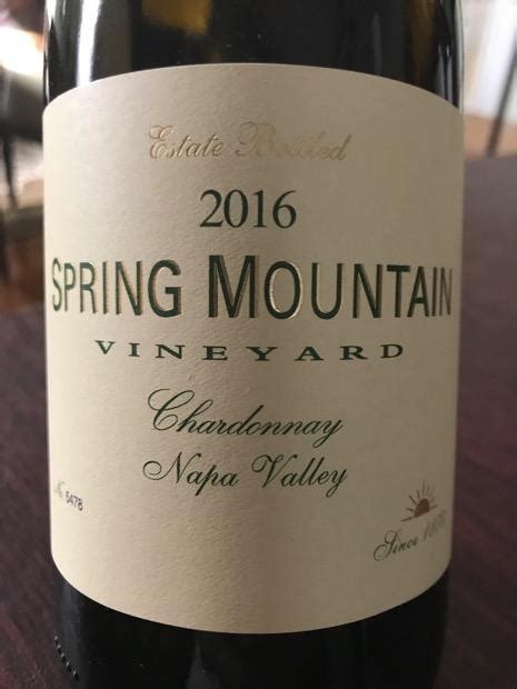 2016 Spring Mountain Vineyard Chardonnay Usa California Napa Valley