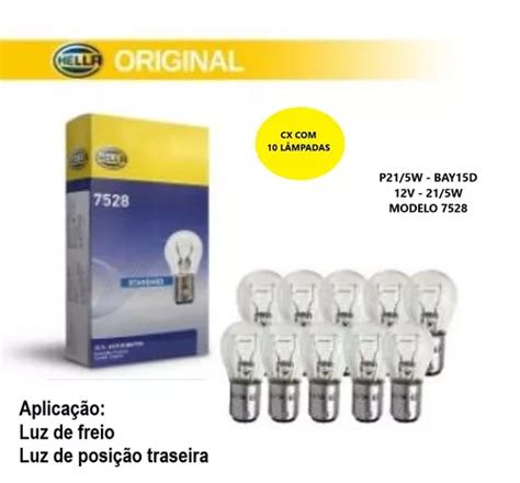 Lampada Hella P21 2 Polo 1034 12v 21 5w Freio 7528 Cx C 10