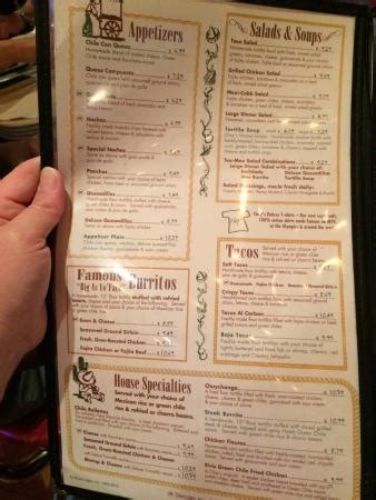 Chuy's menu - Picture of Chuy's, Rogers - TripAdvisor