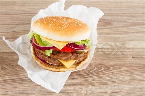 Gro E Burger Stock Bild Colourbox