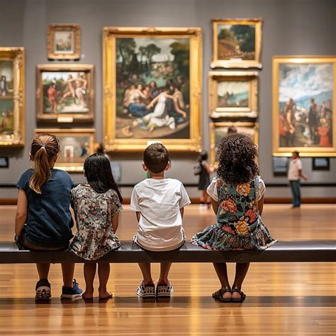 Premium Photo | Portrait of Kids Virtual Museum Showcase with ...