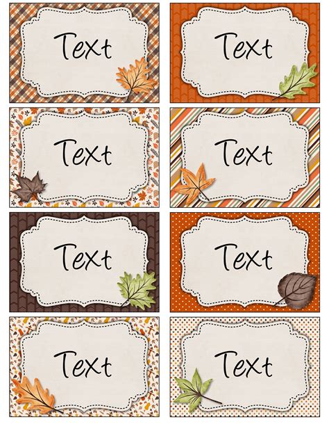 Printable Fall Leaves Tags Editable Name Badge Tags Etsy Canada In