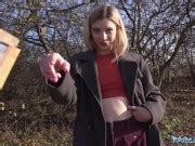 Public Agent Hot Blonde Is Caught Pissing In The Woods And Takes Cash For Sex With Big Cock
