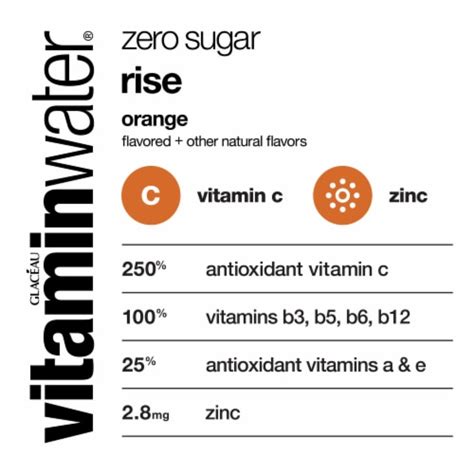 Vitaminwater® Zero Sugar Rise Orange Flavored Bottled Water, 20 fl oz ...