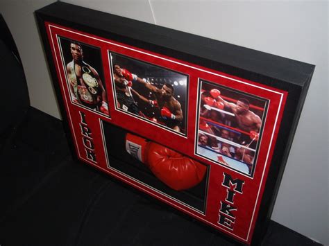 Mike Tyson Signed 25x31 Shadowbox Boxing Glove Display Jsa Coa