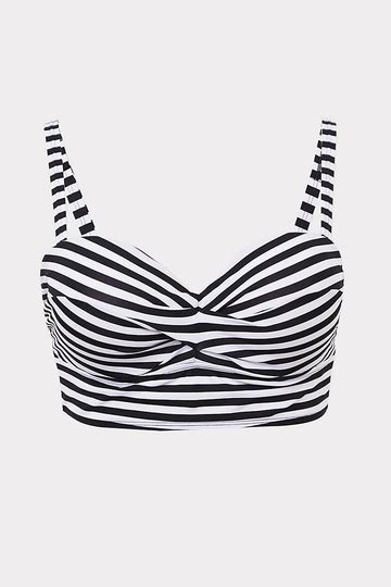 Striped Lightly Lined Underwire Bikini Set