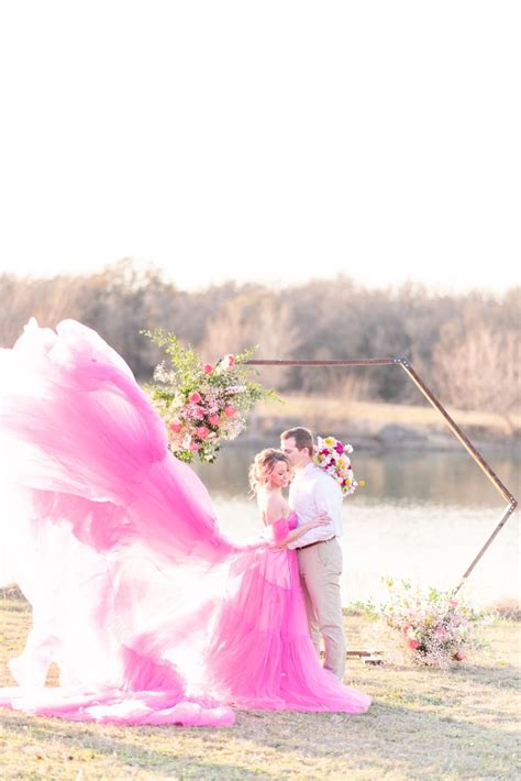 This Pink Toned Elopement Inspiration Took To The Sky In A Hot Air Balloon