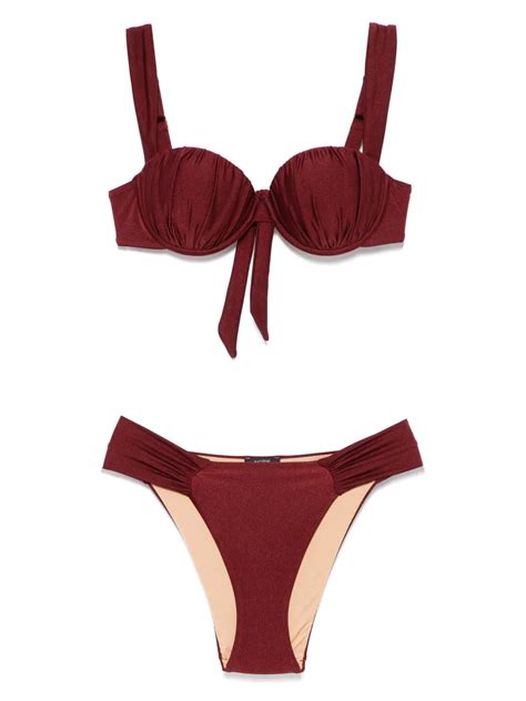 Noire Swimwear Mahogany Bikini Set Red FARFETCH IL
