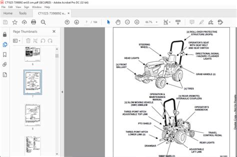 Bobcat Compact Tractor Ct1025 Hst Operation And Maintenance Manual Sn B4z911001 And Above Pdf