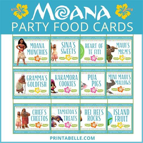 Moana Food Labels Printable Moana Food Tent Cards Moana Etsy Party Images And Photos Finder