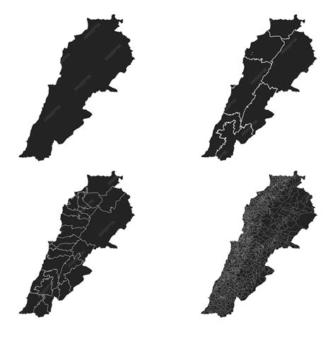 Premium Vector | Lebanon vector maps with administrative regions