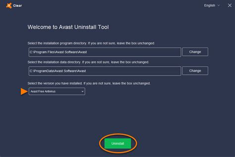 Uninstalling Avast Free Antivirus Avast