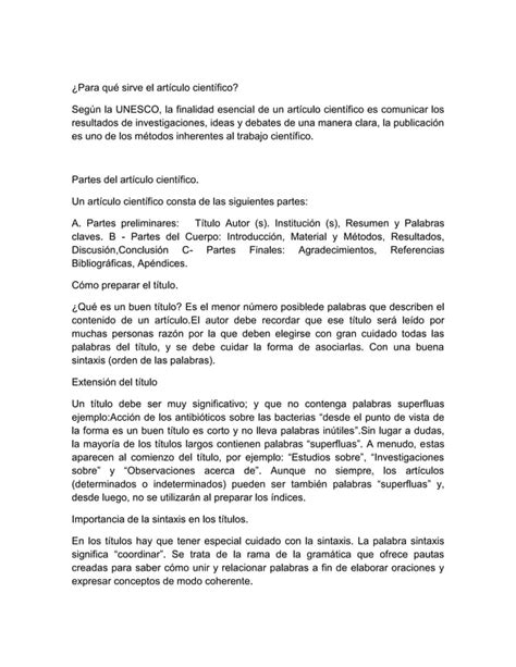 C Mo Escribir Y Publicar Trabajos Cient Ficos Pdf