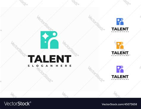 Talent logo designs concept rising star Royalty Free Vector