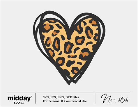 Leopard Heart Svg Leopard Print Svg Png Ai Eps Dxf Cricut Etsy Canada