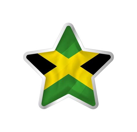 Premium Vector Jamaica Flag In Star Button Star And Flag Template