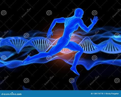 D Medische Achtergrond Met Het Runnen Van Mannelijk Cijfer Aangaande