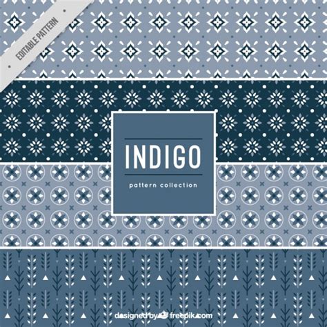 Premium Vector Four Patterns Indigo Style