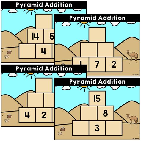 Pyramid Addition Task Cards Top Teacher