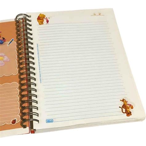 Caderno espiral 10 matérias 200 folhas Tilibra Pooh 139980 vintage