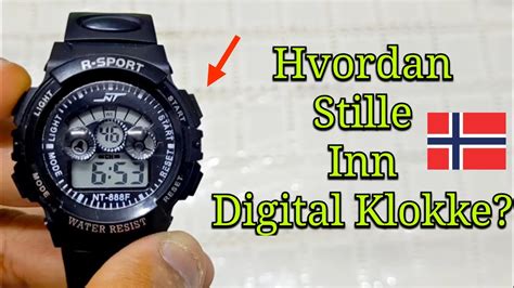 Hvordan stille inn tid og dato på en digital klokke Norsk YouTube