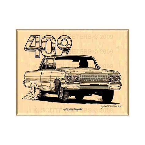 1963 409 Chevrolet Impala Car Art Print 409 Chevy Etsy