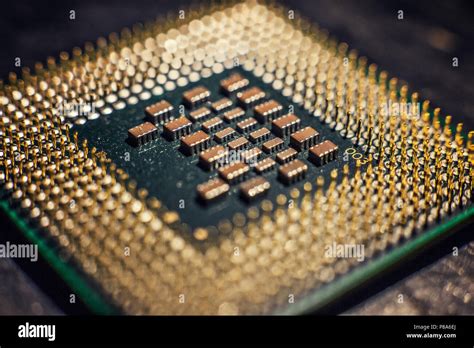 Microprocessor Transistor Cpu Macro Center Stock Photo Alamy